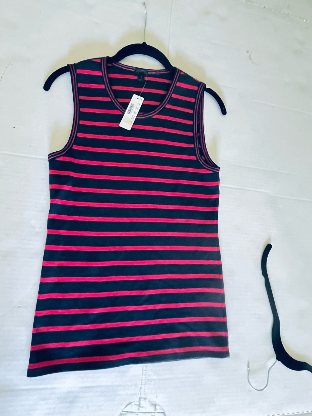 NWT J. Crew navy blue and red sleeveless sweater S